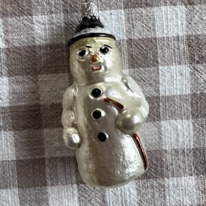 Inge Glas Vintage Blown Glass Snowman Ornament